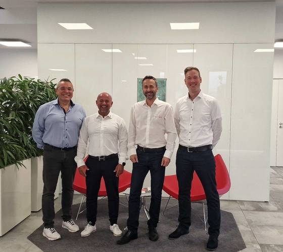 vlnr: Berthold Mühlberger (3E), Özgür Usta (3E), Karel Baran (FMT), Heiko Steffens (3E)