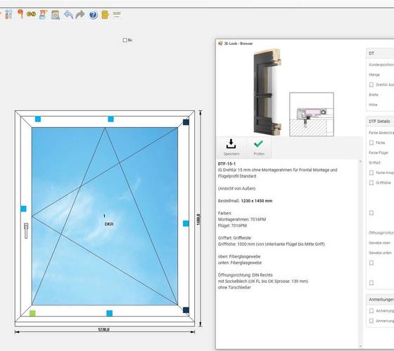 Item configuration with data from 3E-LOOK in the Stemeseder configurator