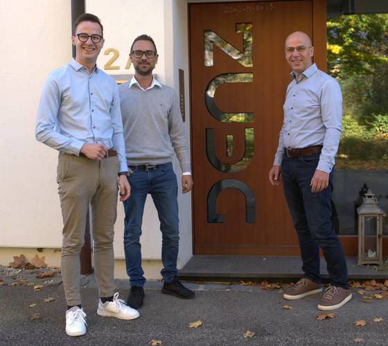 vlnr: Pius Denz, Sergej Waigner von 3E und Helmut Denz