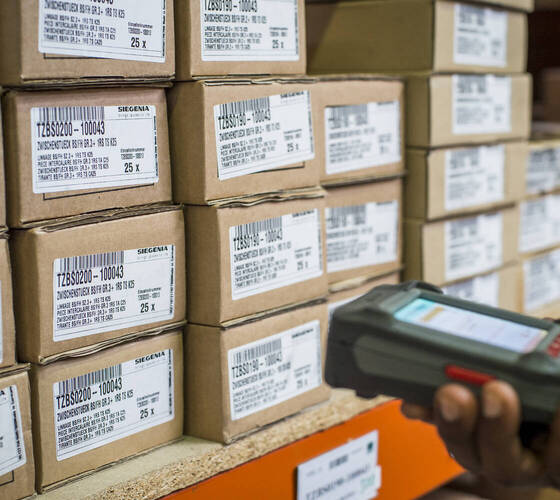 Software für den Fensterbau: Scanvorgang im Lager